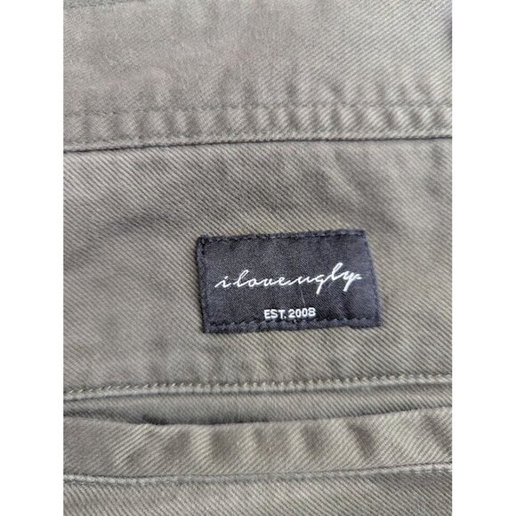I love Ugly women's size large dark green cargo chino pants A5 - Picture 7 of 12